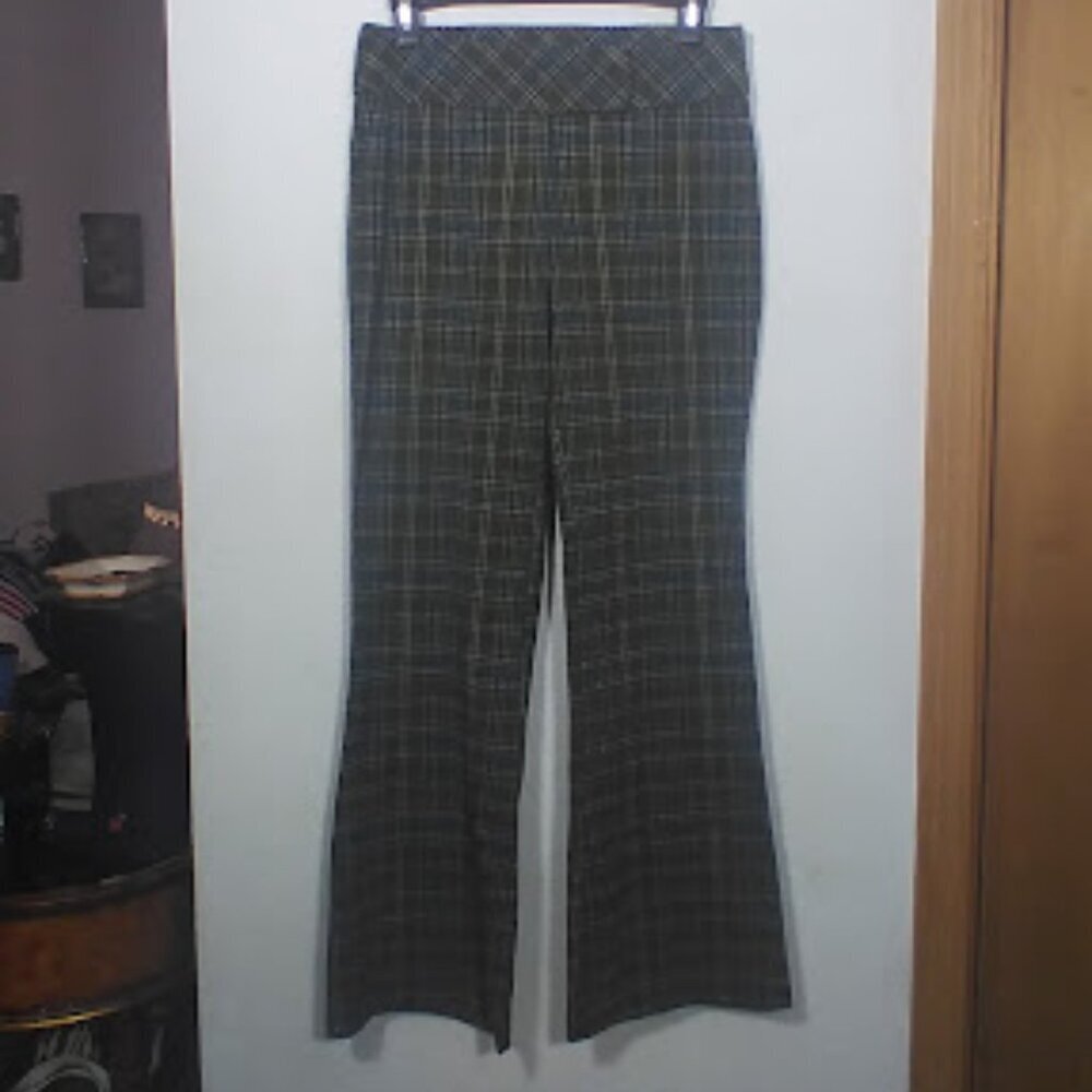 Tracy Evans Limited Plaid Flat Front Pants - Women | Color: Green | Size: 5